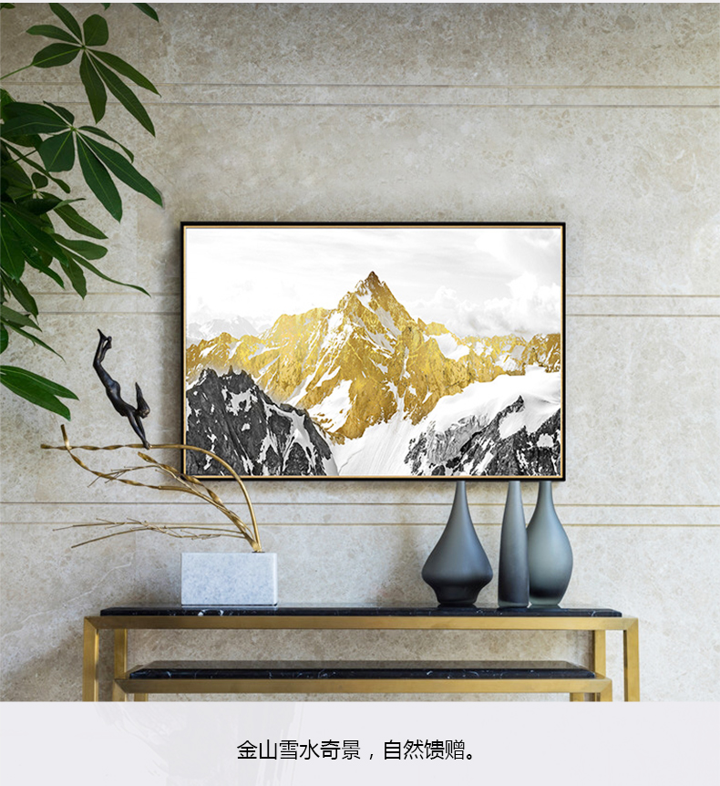 现代油画 客厅别墅沙发背景墙挂画 靠山招财画 纯手绘油画 雪山圣景（单）